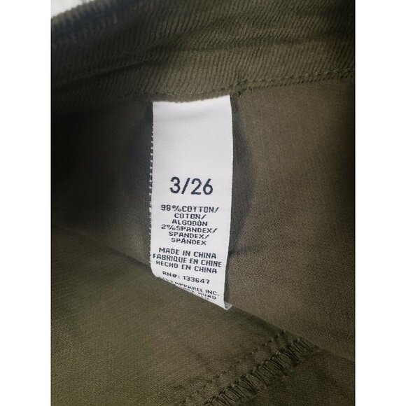 Re Generation By Celebrity Pink Corduroy Button Front Mini Skirt Olive  Size 3 - Picture 4 of 7